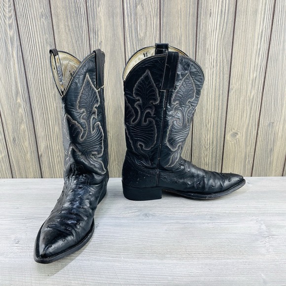 Exotic Cara Blanca Genuine Full Quill Ostrich Western Cowboy Boots Men's Size:10